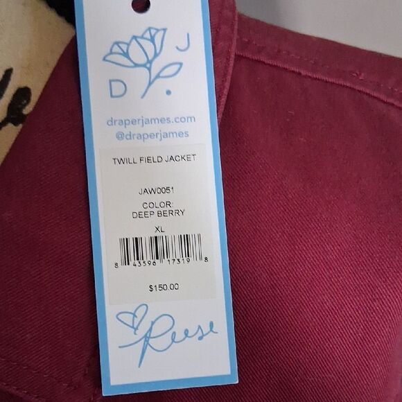 NWT DRAPER JAMES Women's Burgundy Twill Field Jacket Size XL - Picture 3 of 10